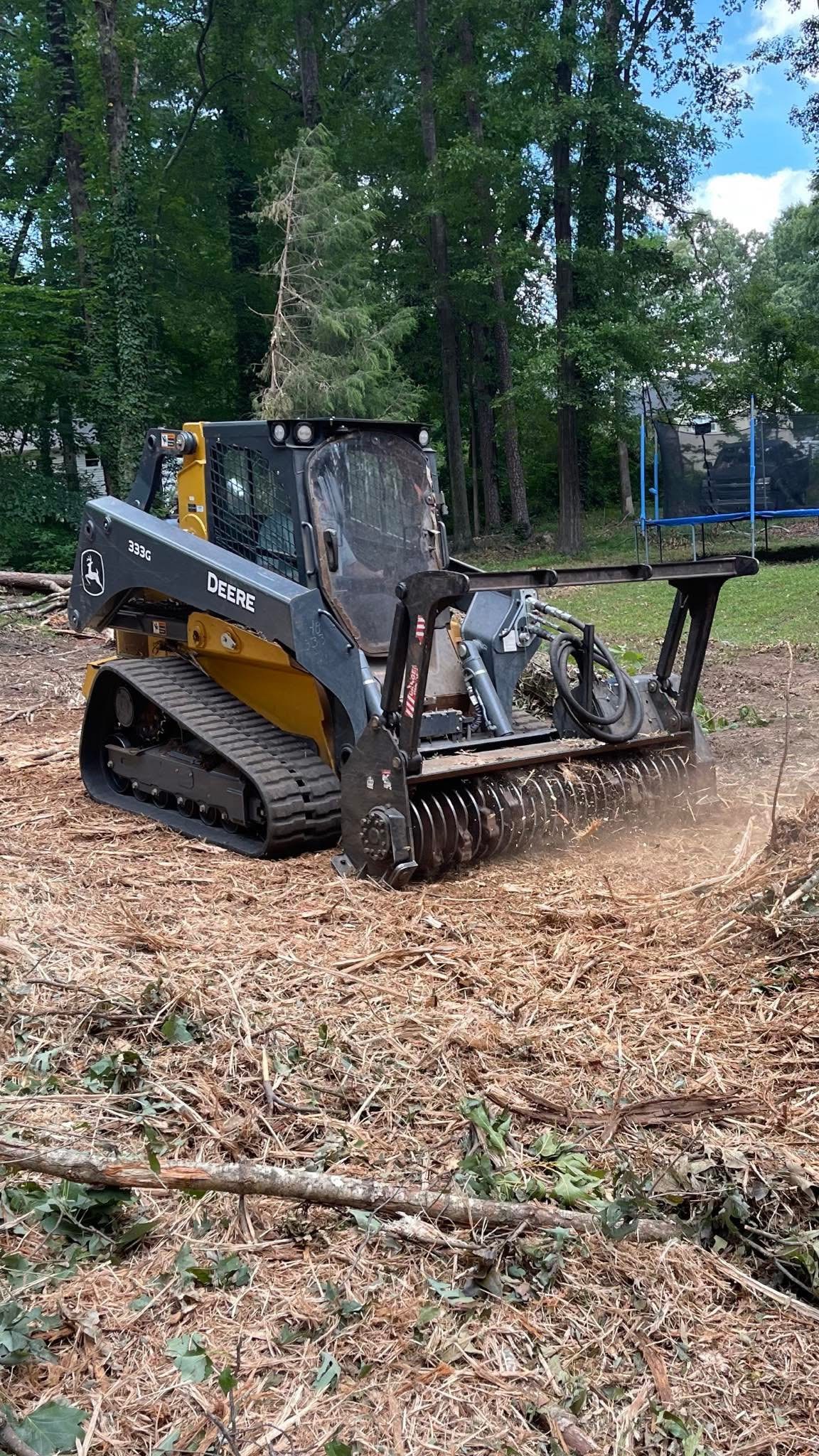 Forestry mulching in progress