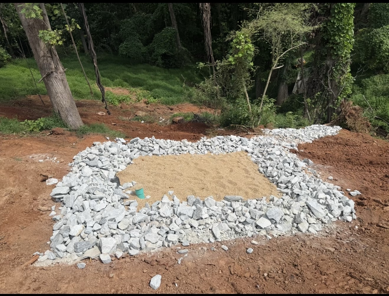 Drainage and rock installation